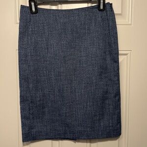 Limited blue tweed-look pencil skirt